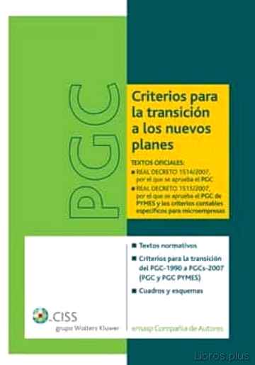 Descargar gratis ebook PGC CRITERIOS PARA TRANSICION A LOS NUEVOS PLANES en epub