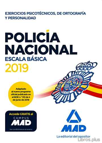 Descargar gratis ebook POLICIA NACIONAL ESCALA BASICA: EJERCICIOS PSICOTECNICOS, DE ORTOGRAFIA Y PERSONALIDAD en epub